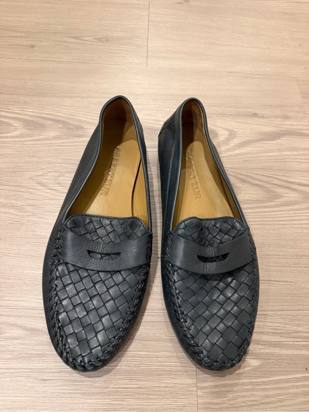 Robert Zur  Woven Leather Penny Loafers size 10